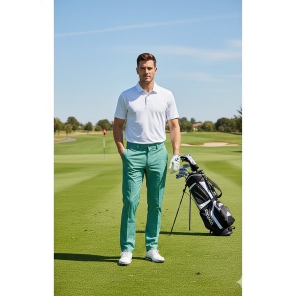 Adidas Golf Ultimate365 Heathered Green Performance Pants Mens 30x32 Flat Front